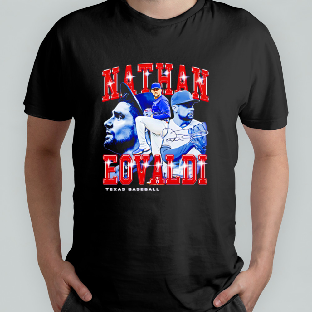 Nathan Eovaldi Retro Flair Texas baseball signatue shirt