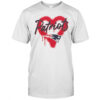 New England Patriots Football Spray Heart T-Shirt