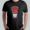 New York Knicks Mitchell & Ness Black Hardwood Classics Coffee Cup Vintage Logo T Shirt