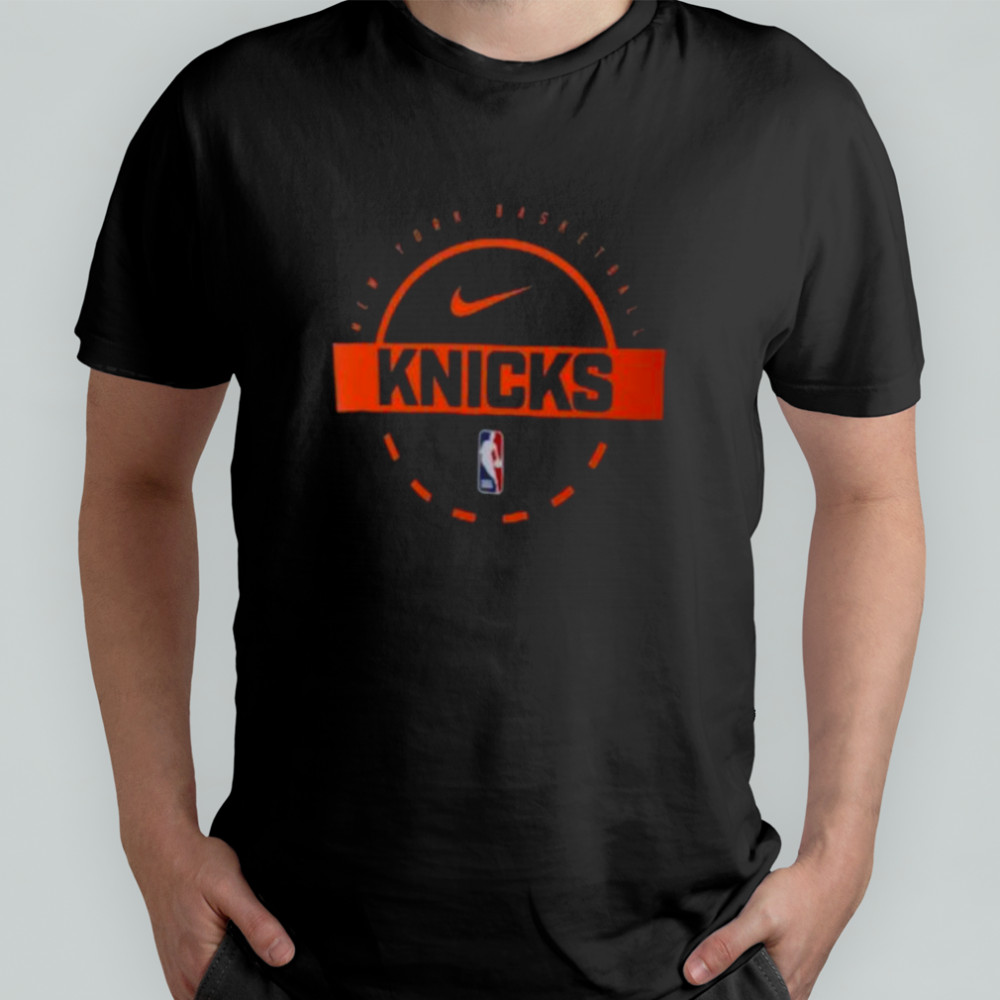 New York Knicks Nike Black Authentic T Shirt