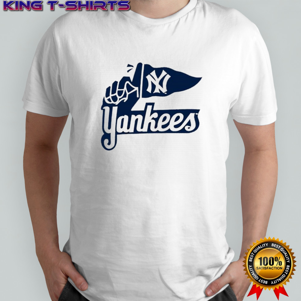 New York Yankees Logo Hand Holding Flag Iconic Baseball shirt