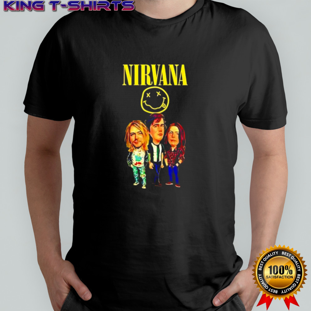 Nirvana Kurt Cobain Black cartoon shirt