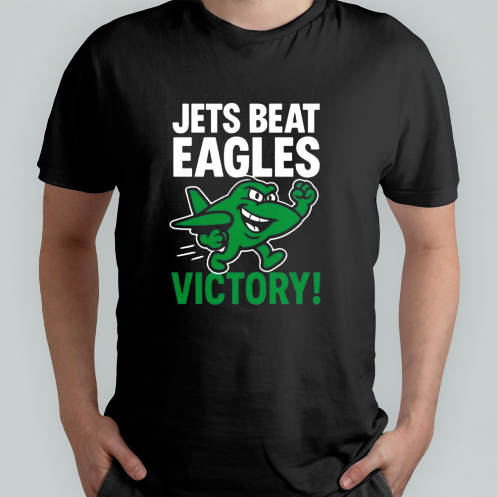 Official NFL 2025 New York Jets Beat Eagles Victory Mascot Shirt