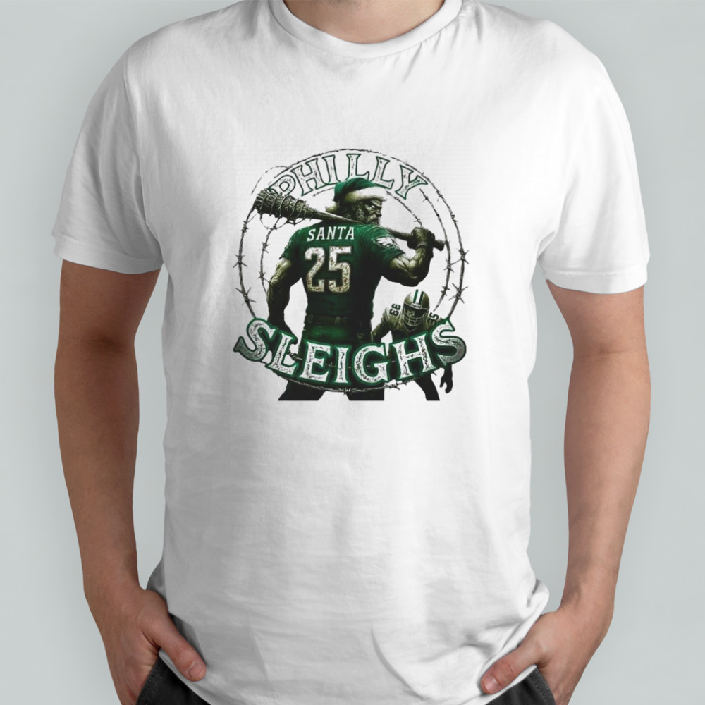 Official Philadelphia Eagles Philly Sleighs Santa 25 Christmas Shirt