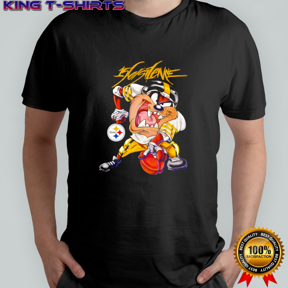 Paradise of Flowers 156 Silence Pittsburgh Steelers x Tasmania devil shirt