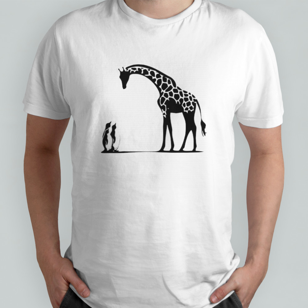 Penguin And Giraffe Tall And Small T-Shirt