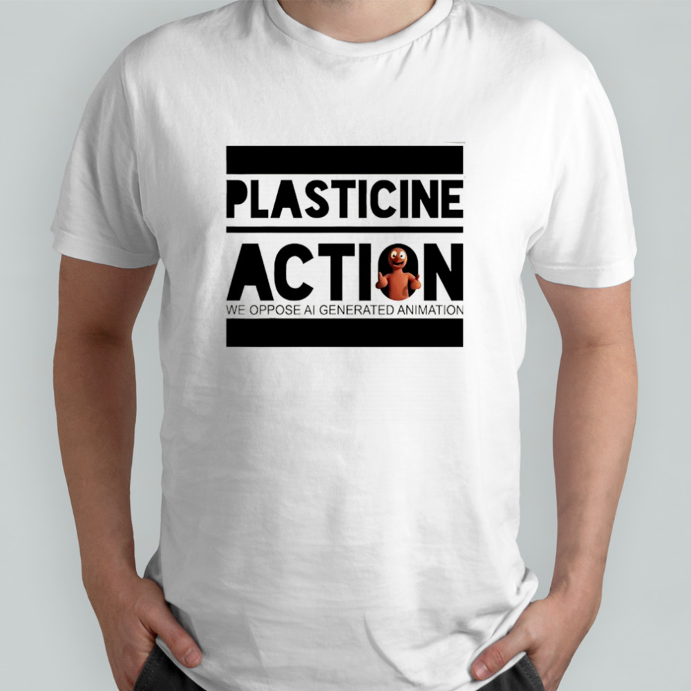 Plasticine Action we oppose AI generated animation shirt