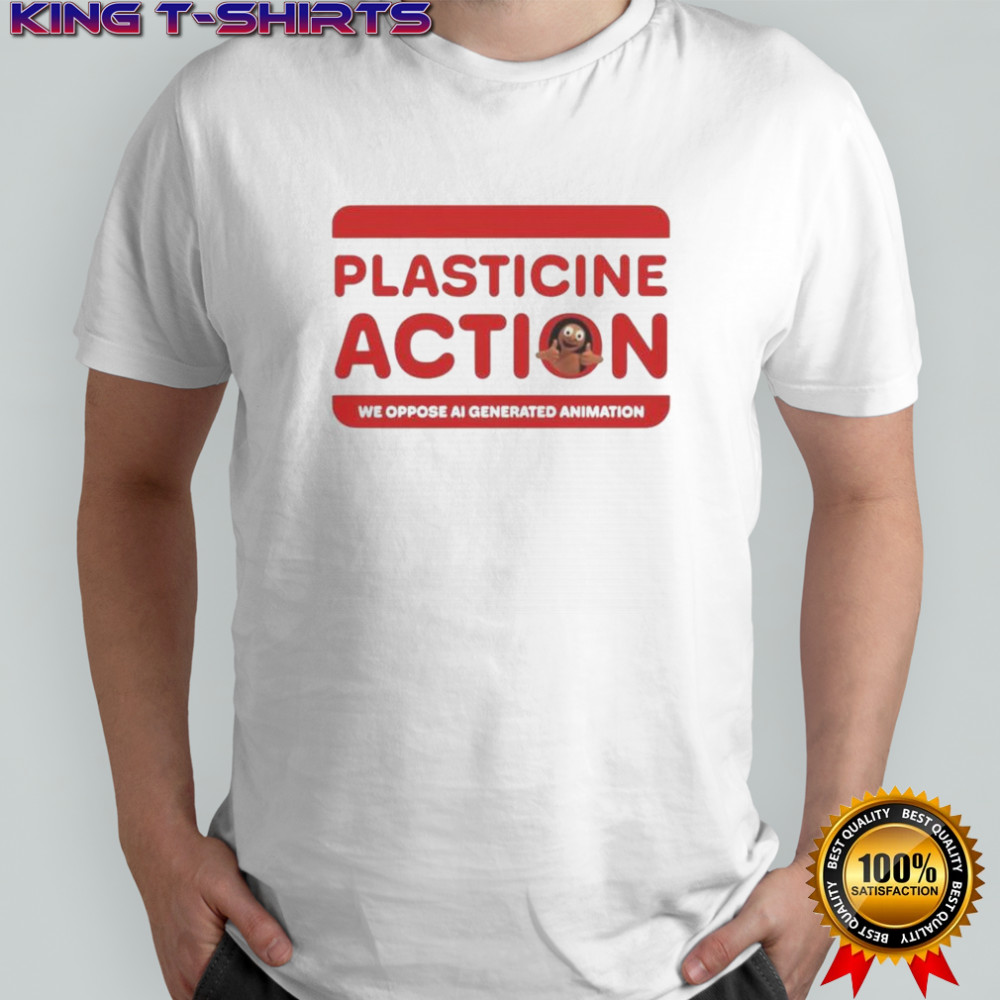 Plasticine Action We Oppose AI Generated Animation T-Shirt