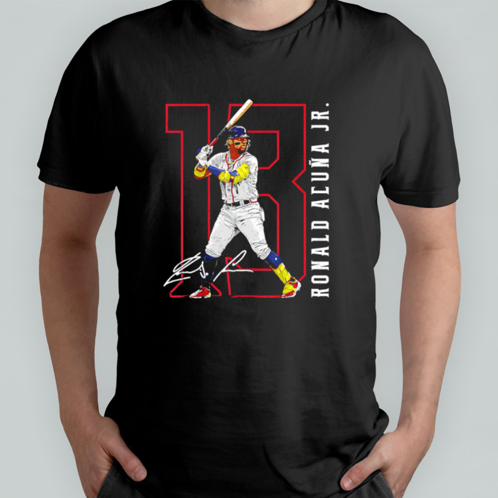 Ronald Acuna Jr. #13 Atlanta Baseball MLB Players signature retro shirt