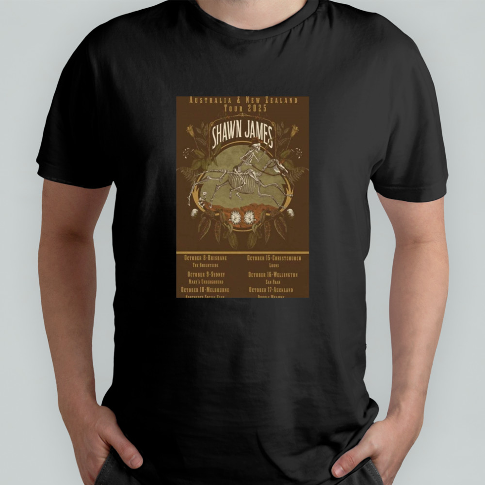 Shawn James Poster Australia And New Zealand Tour 2025 T-Shirt