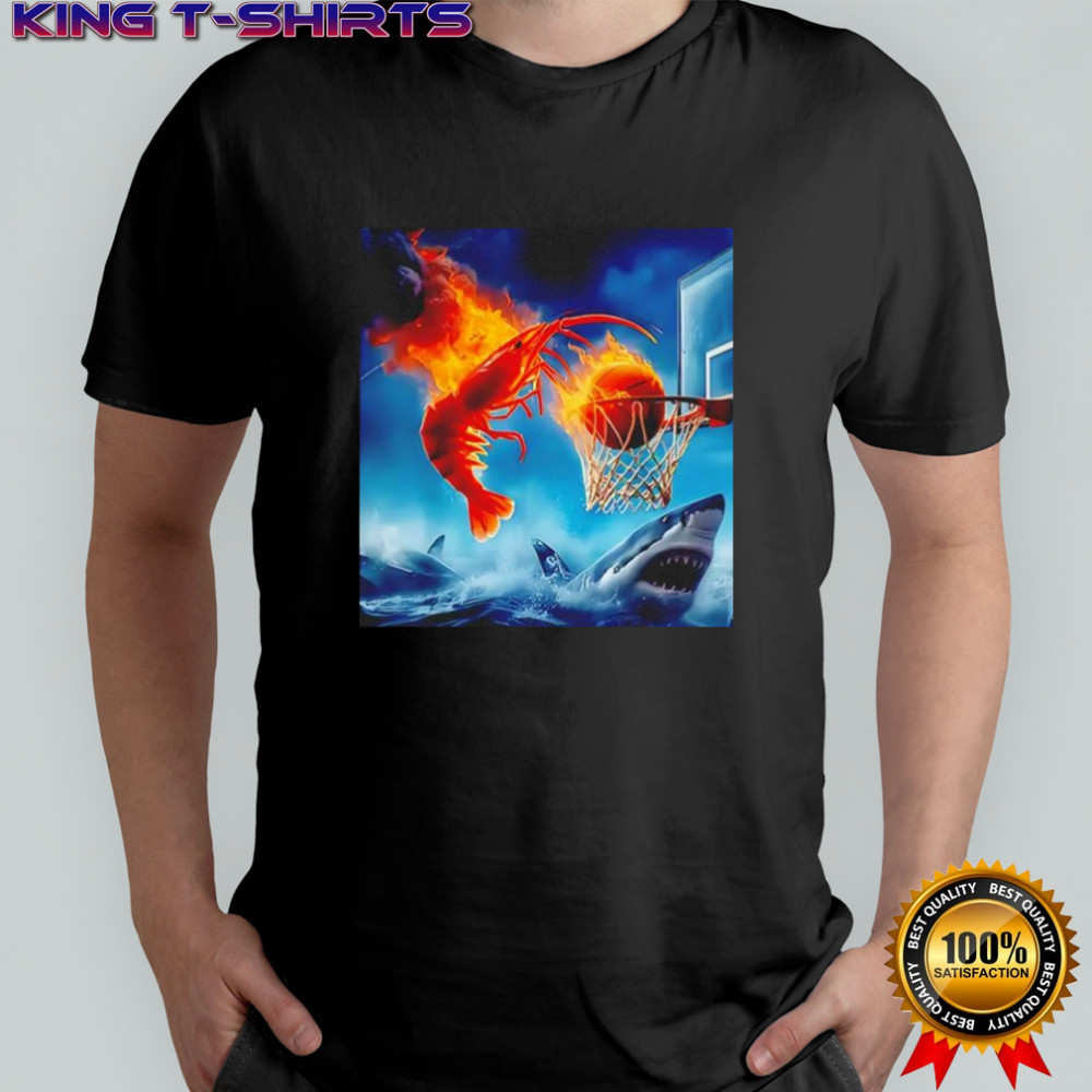 Shrimp Dunk Basketball Shark shirt