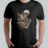 Skeleton Hugging Cat Lover Halloween Cat Mom Dad shirt