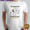 Snoopy my pants say yoga but my ass says cupcakes shirt