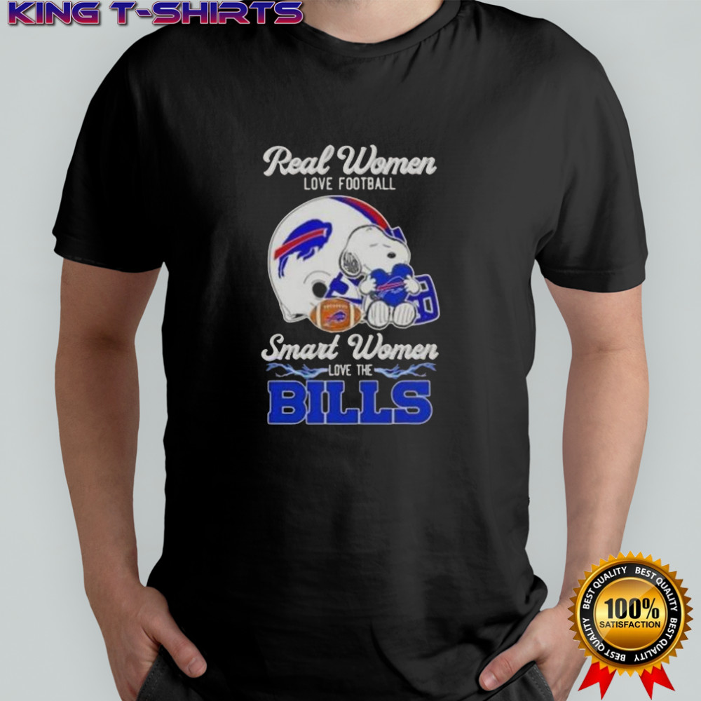 Snoopy Real Women Love Football Smart Women Love The Buffalo Bills T-Shirt