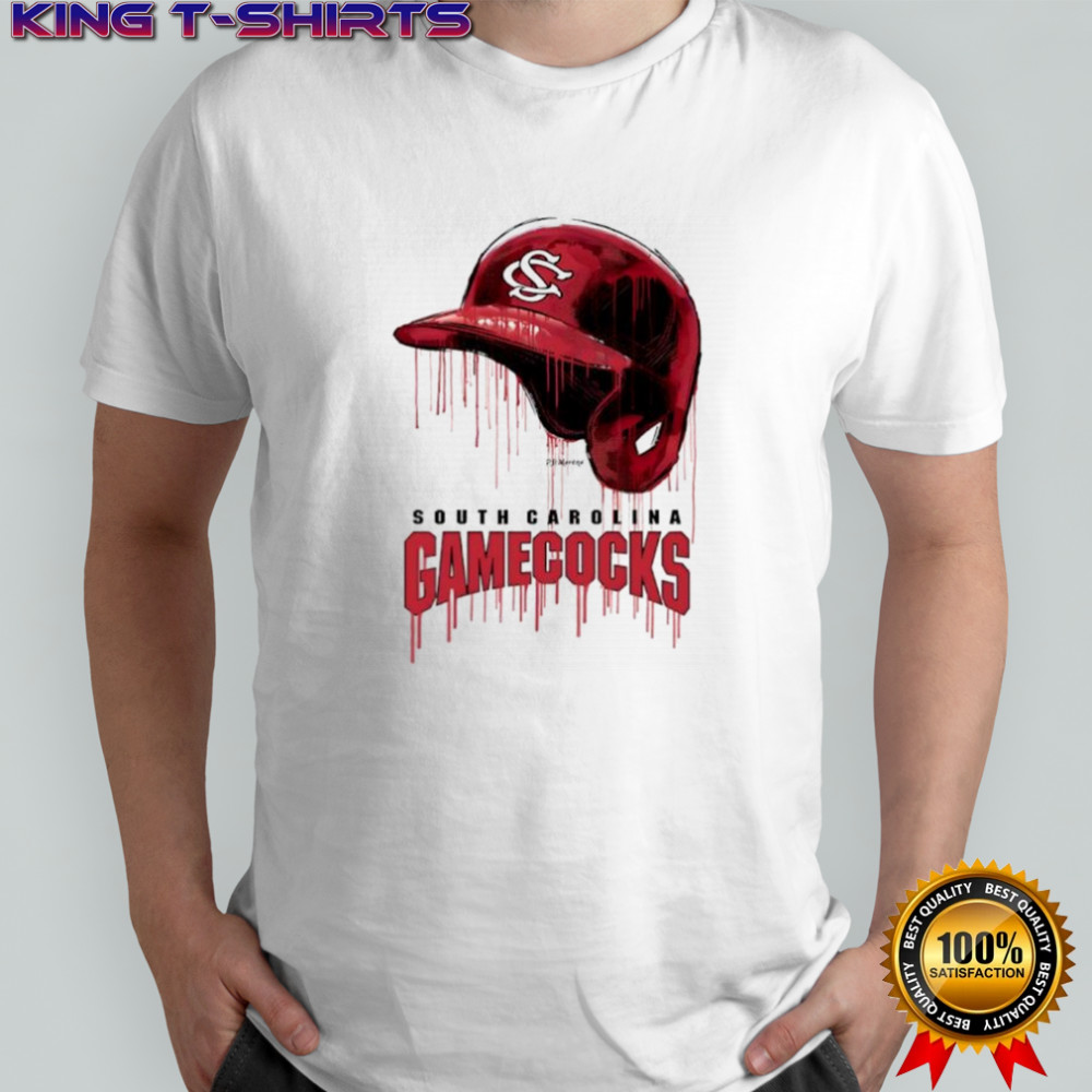 South Carolina gamecocks dripping baseball helmet shirt