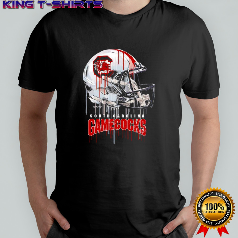 South Carolina gamecocks dripping football helmet shirt