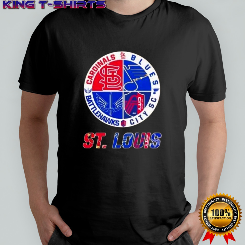 St. Louis Sports Cardinals Blues City SC Battlehawks Logo T-Shirt