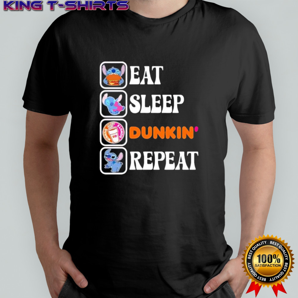 Stitch Eat Sleep Dunkin’ Repeat shirt