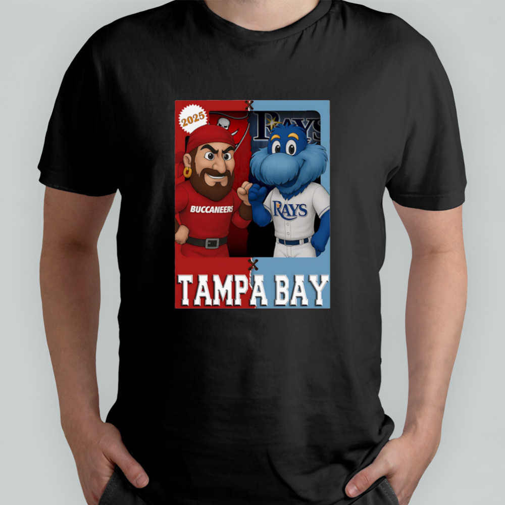 Tampa Bay Buccaneers and Tampa Bay Rays mascot play card shirt