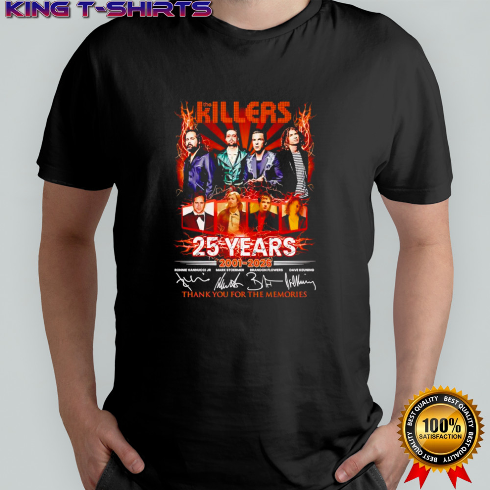 The Killers 25 years 2001 2026 thank you for the memories shirt