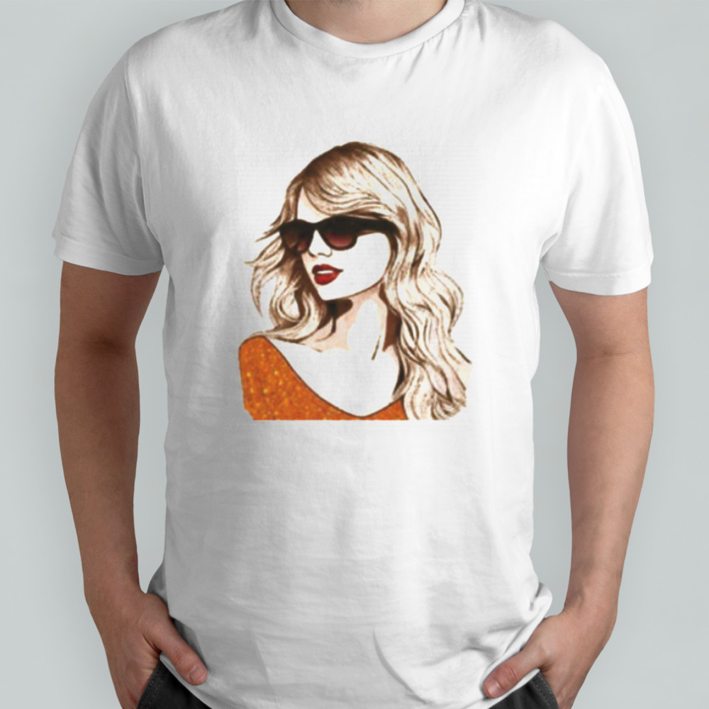 TS Taylor Orange glitter shirt