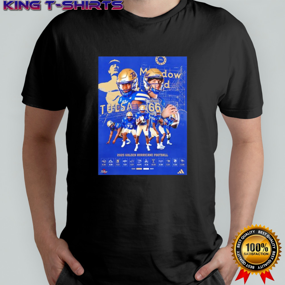 Tulsa’s Team 2025 golden huricane football shirt