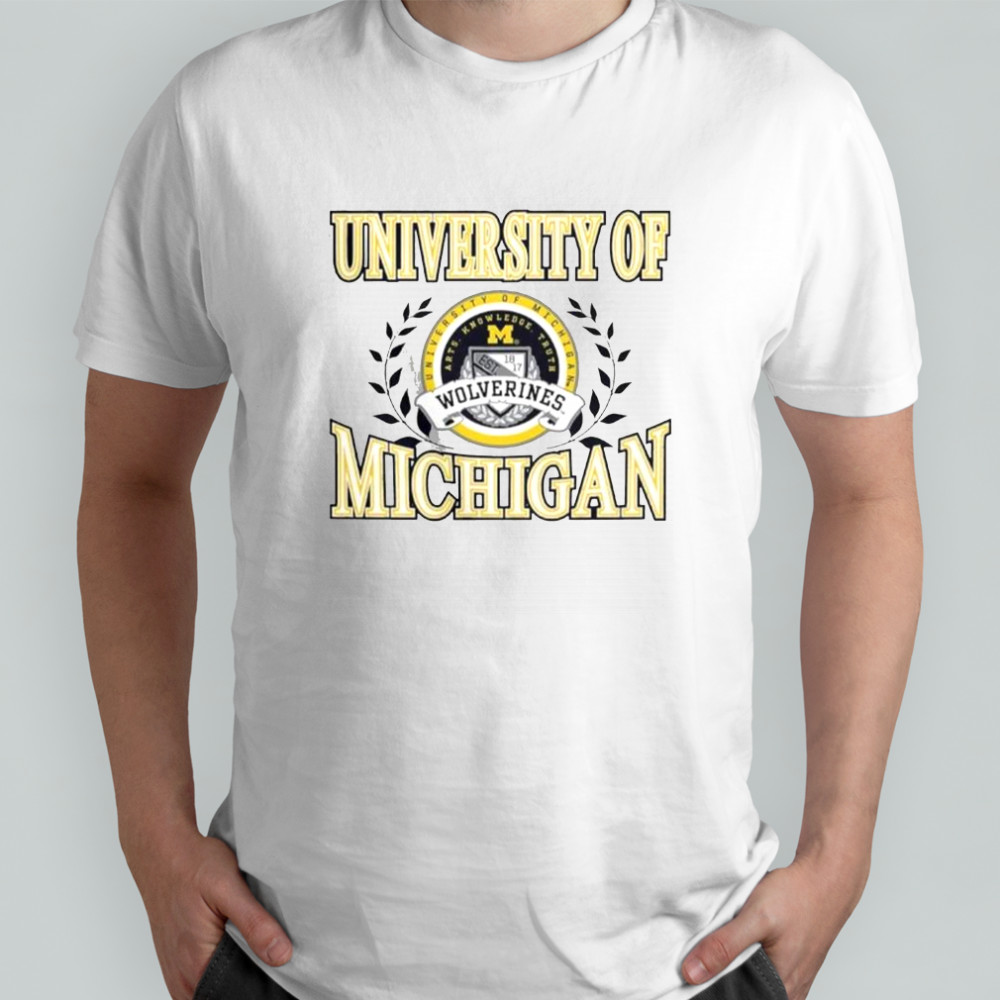 University Of Michigan Wolverines Laurels Logo T-Shirt