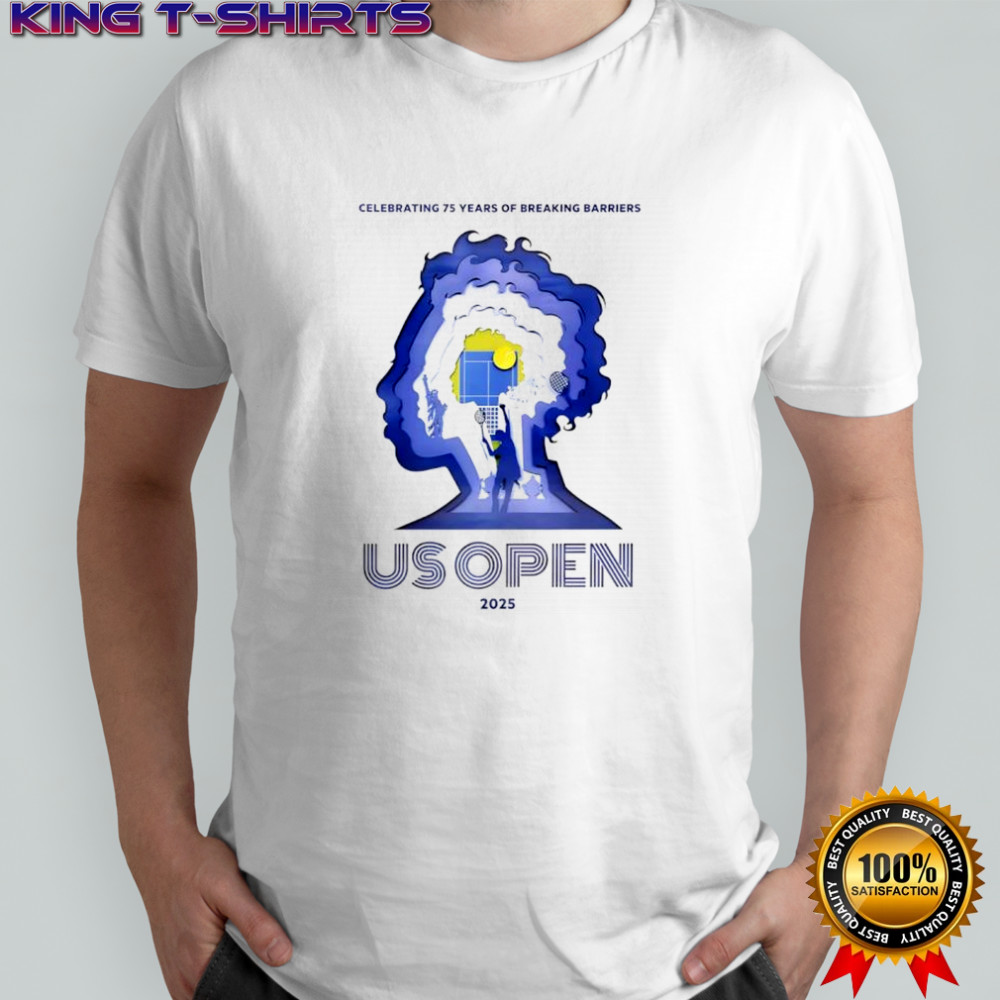 US Open tennis 2025 celebrating 75 years of breaking barriers shirt