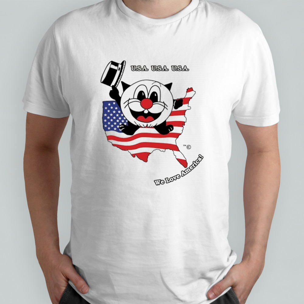 U.S.A. we love America cat shirt
