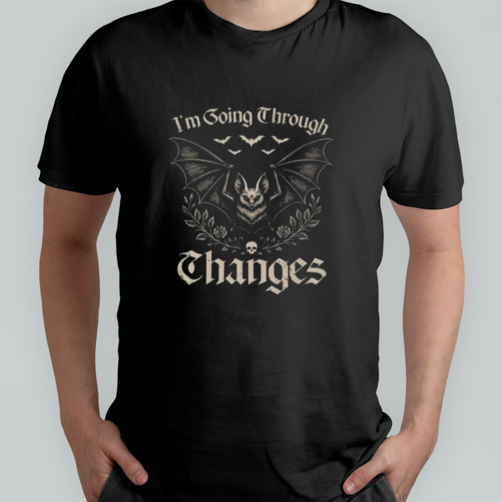 Vintage Gothic Bat Skull Roses Shirt