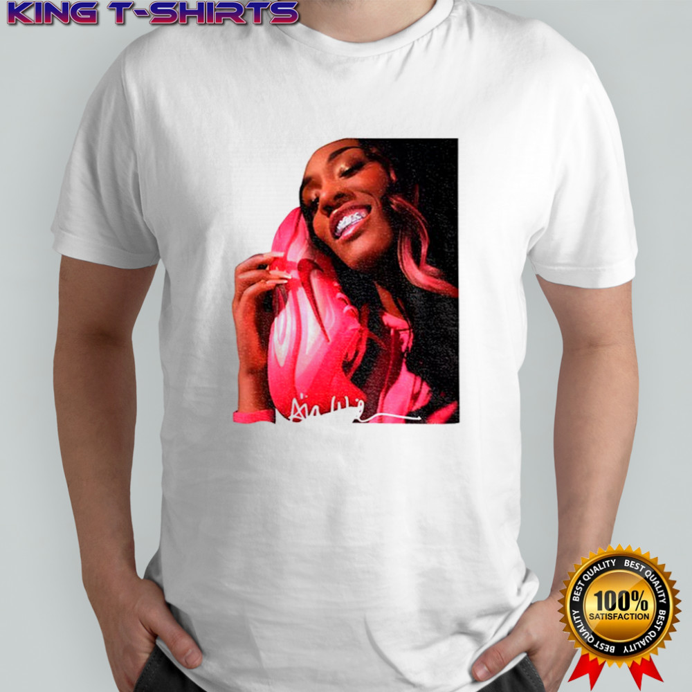 A’ja 22 Wilson pink hair shirt