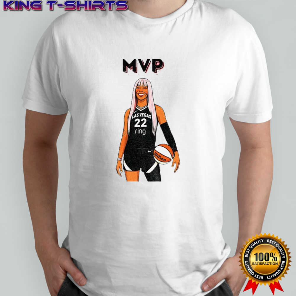 A’ja Wilson Pink hair 4X MVP 2025 WNBA shirt