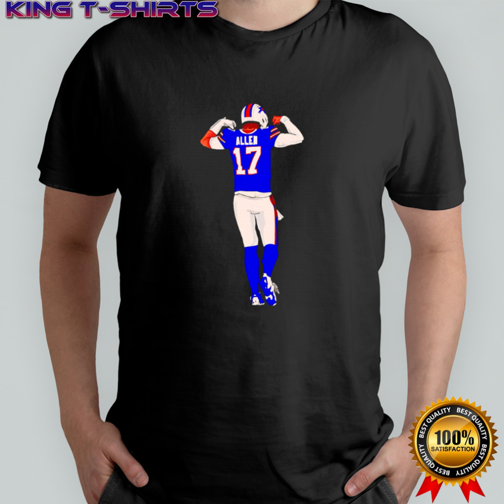 Allen 17 Buffalo Bills football player back view illustration shirt