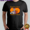 America First America Is Back Skeleton Patriot Sitting shirt