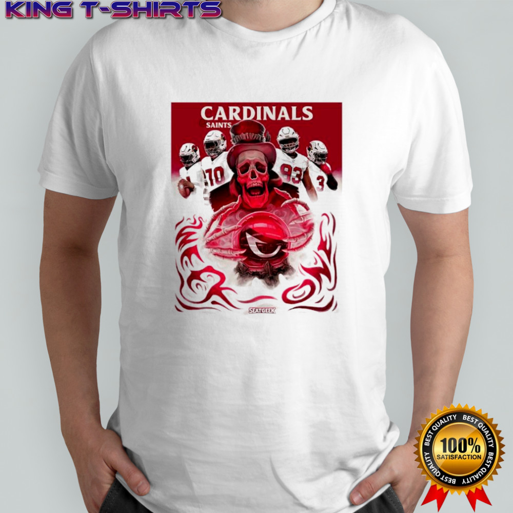 Arizona Cardinals vs New Orleans Saints NFL skeleton prophesy graphic shirt