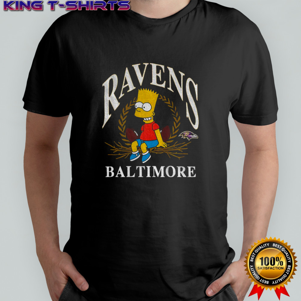 Bart x Baltimore Ravens Football NFL 2025 cartoon shirt