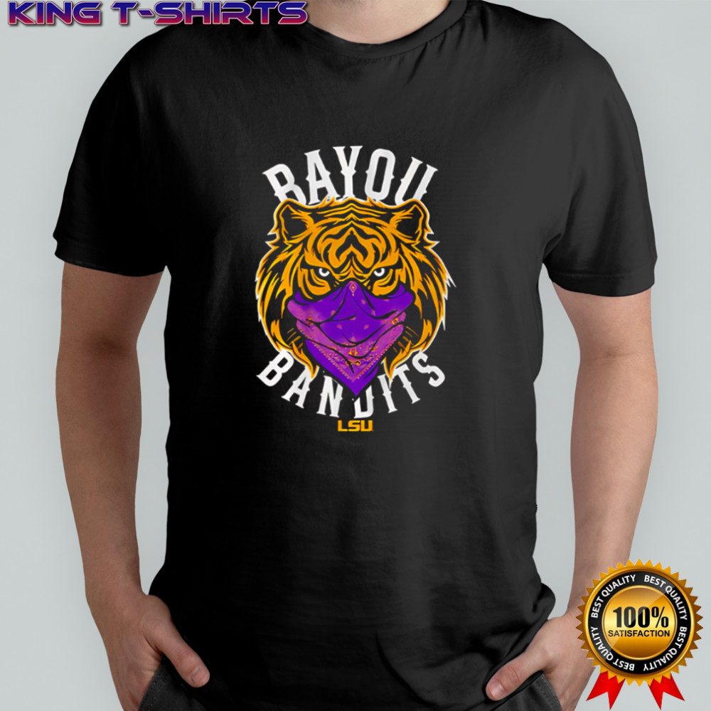 Bayou bandits lsu tiger mascot purple bandana shirt