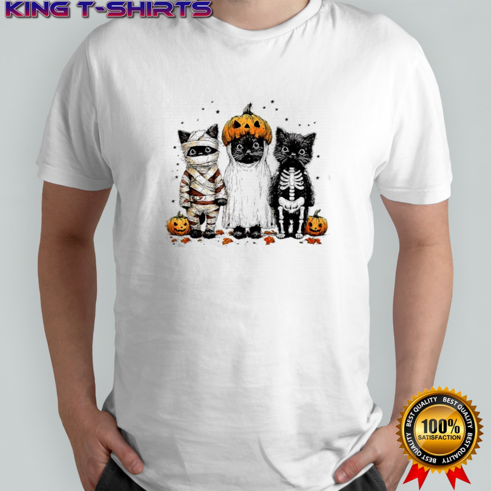 Black Cat Witch Scary Pumpkin Halloween shirt