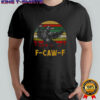 Black crow F-Caw-F pun humor bird cawing grunge raven retro shirt