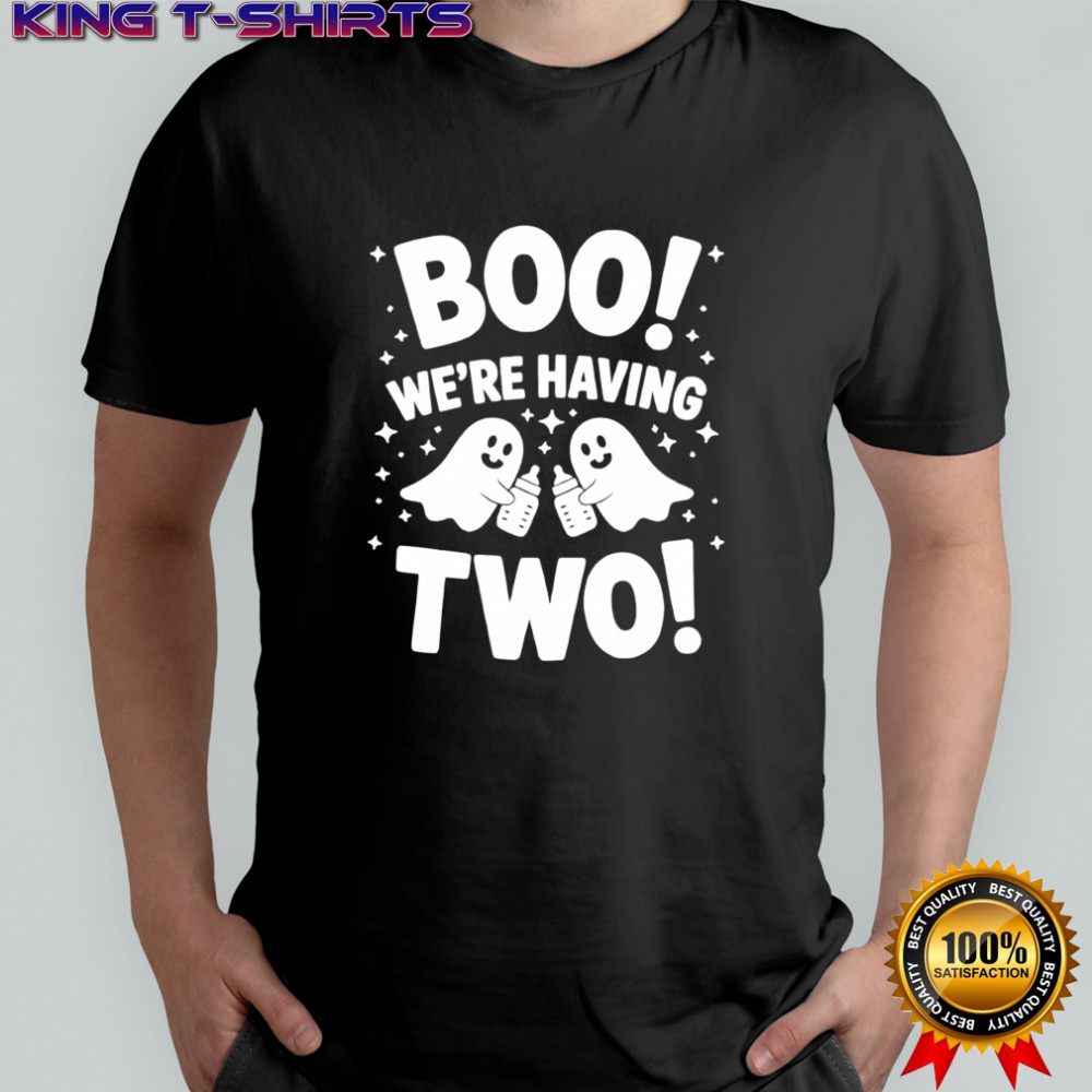 Boo we’re Having Two Ghost Twins Halloween Reveal shirt