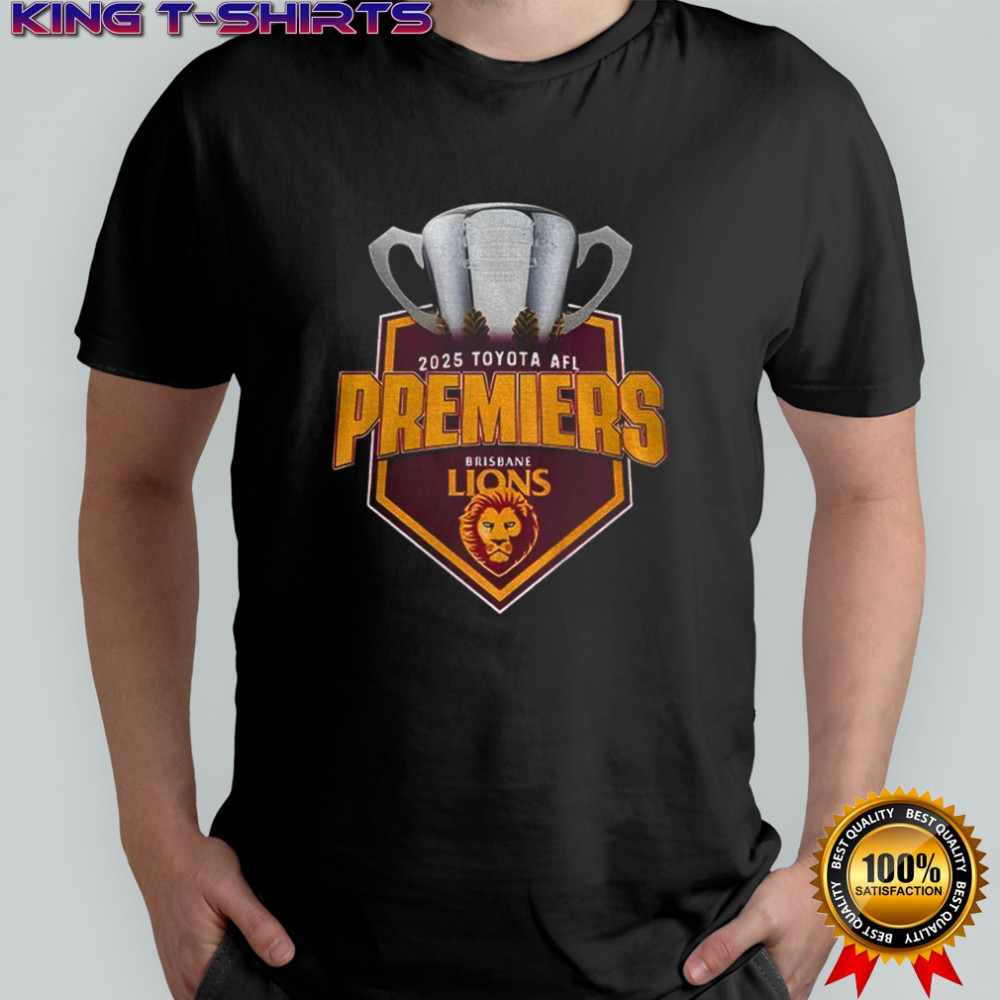 Brisbane Lions 2025 Toyota AFL Premiers logo shirt