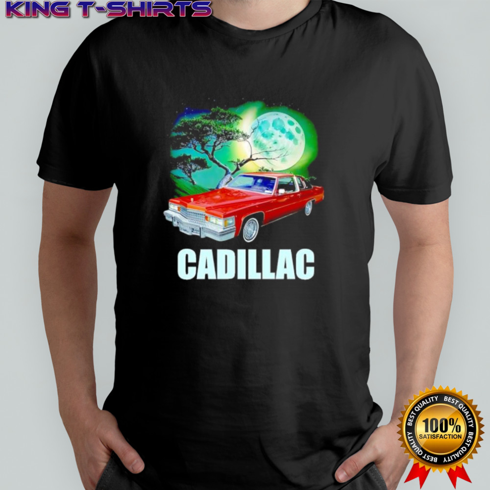 Cadillac Retro Car Full Moon and Bonsai Tree shirt