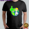 Cartoon Boy Middle Finger Green Glow shirt
