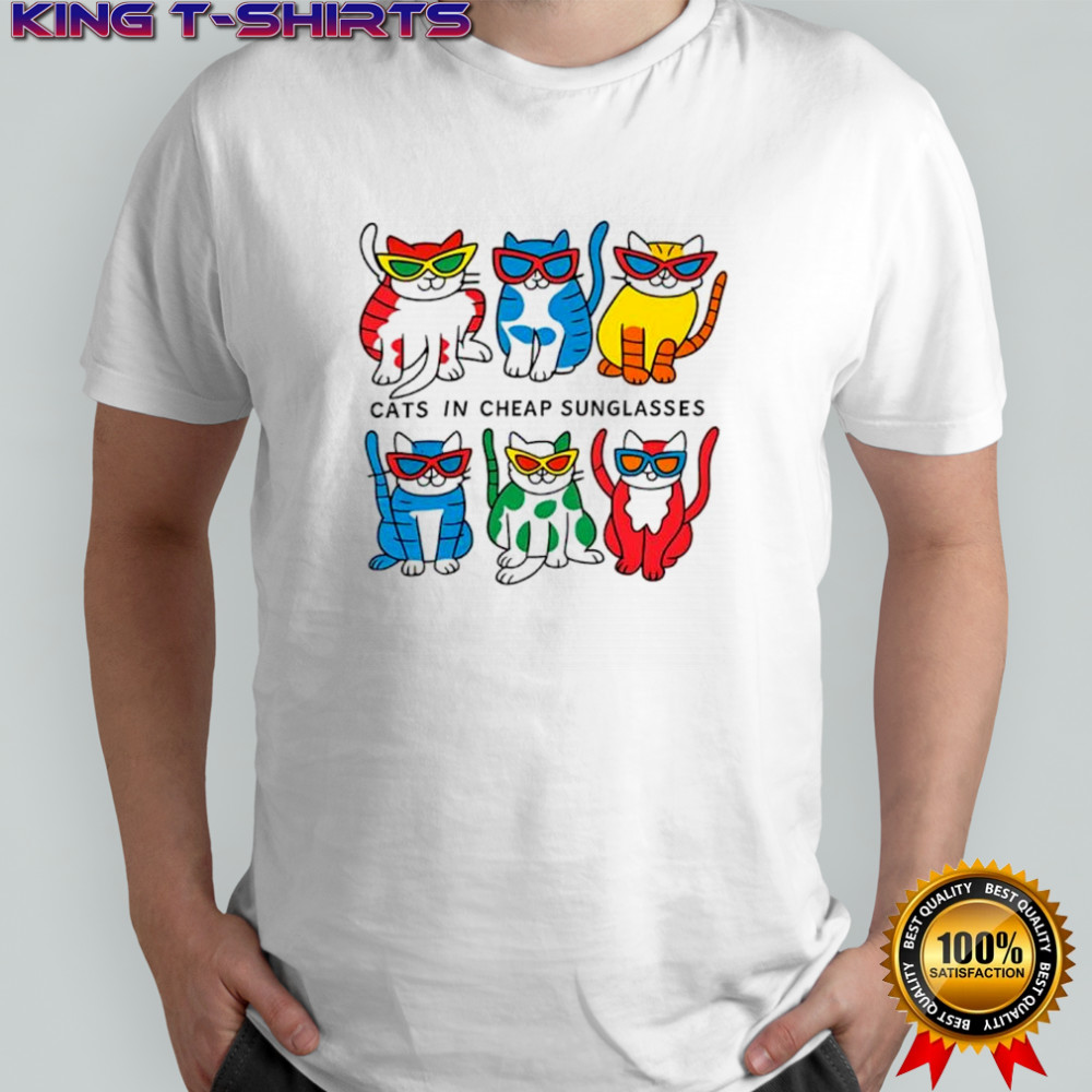 Cats in cheap sunglasses shirt