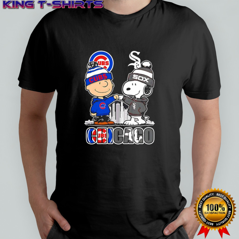 Charlie Brown and Snoopy vs Chicago Cubs and Chicago White Sox logo shirt