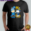 Charlie Brown and Snoopy x Detroit Lions Michigan Wolverines logo shirt