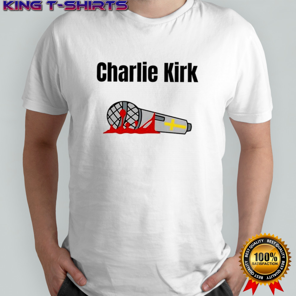 Charlie Kirk mic drop memorial shirt