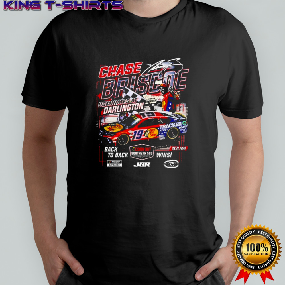 Chase Briscoe Checkered Flag Sports 2025 Cook Out Southern 500 Race Winner T-Shirt