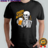 Cheers To The Afterlife Skeleton Holding Beer Halloween shirt