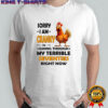 Chicken sorry i am cranky i’m going through my terrible seventies right now shirt
